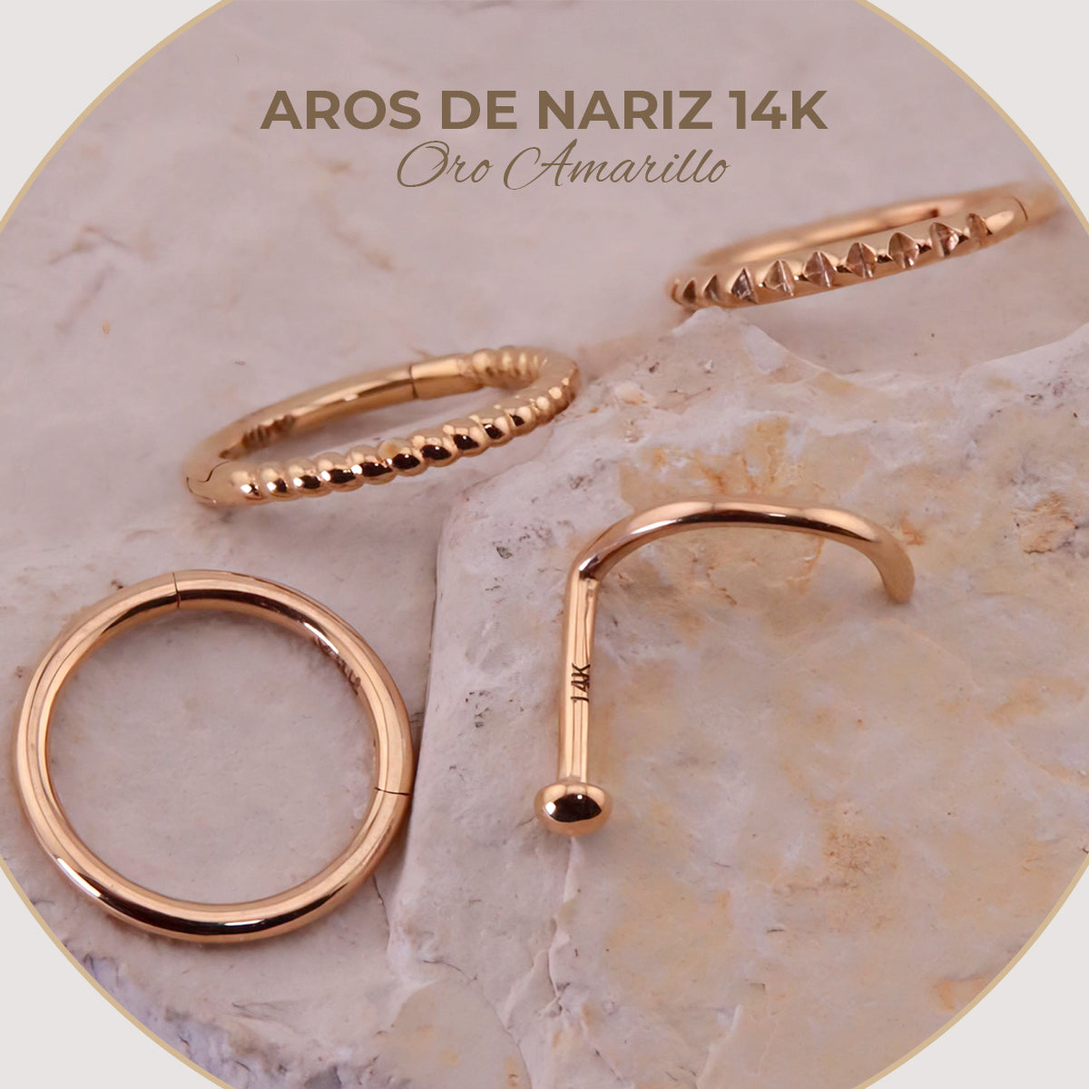 Aros de Nariz en Oro Amarillo 14K: Elegancia y Seguridad