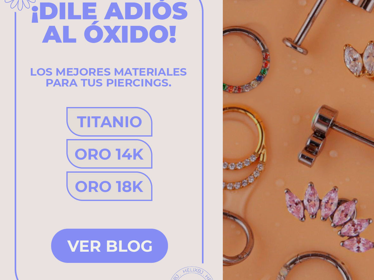 Materiales seguros y de lujo para tu primer piercing