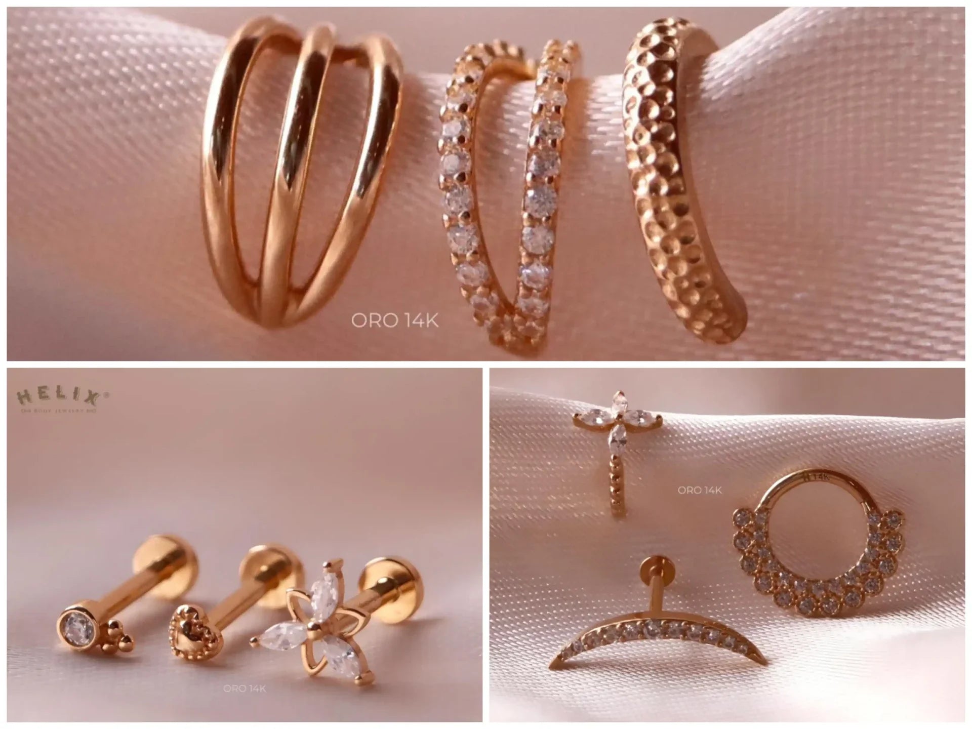 Piercings en Oro Sólido 14K
