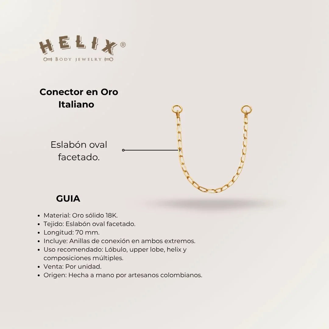 Cadena Eslabón Oval 70mmOro 18K