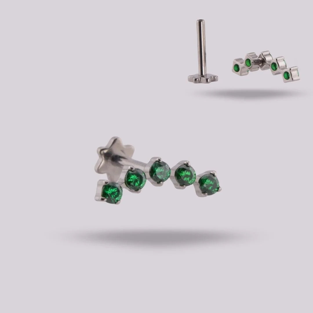 Green Titanium Penta Labret