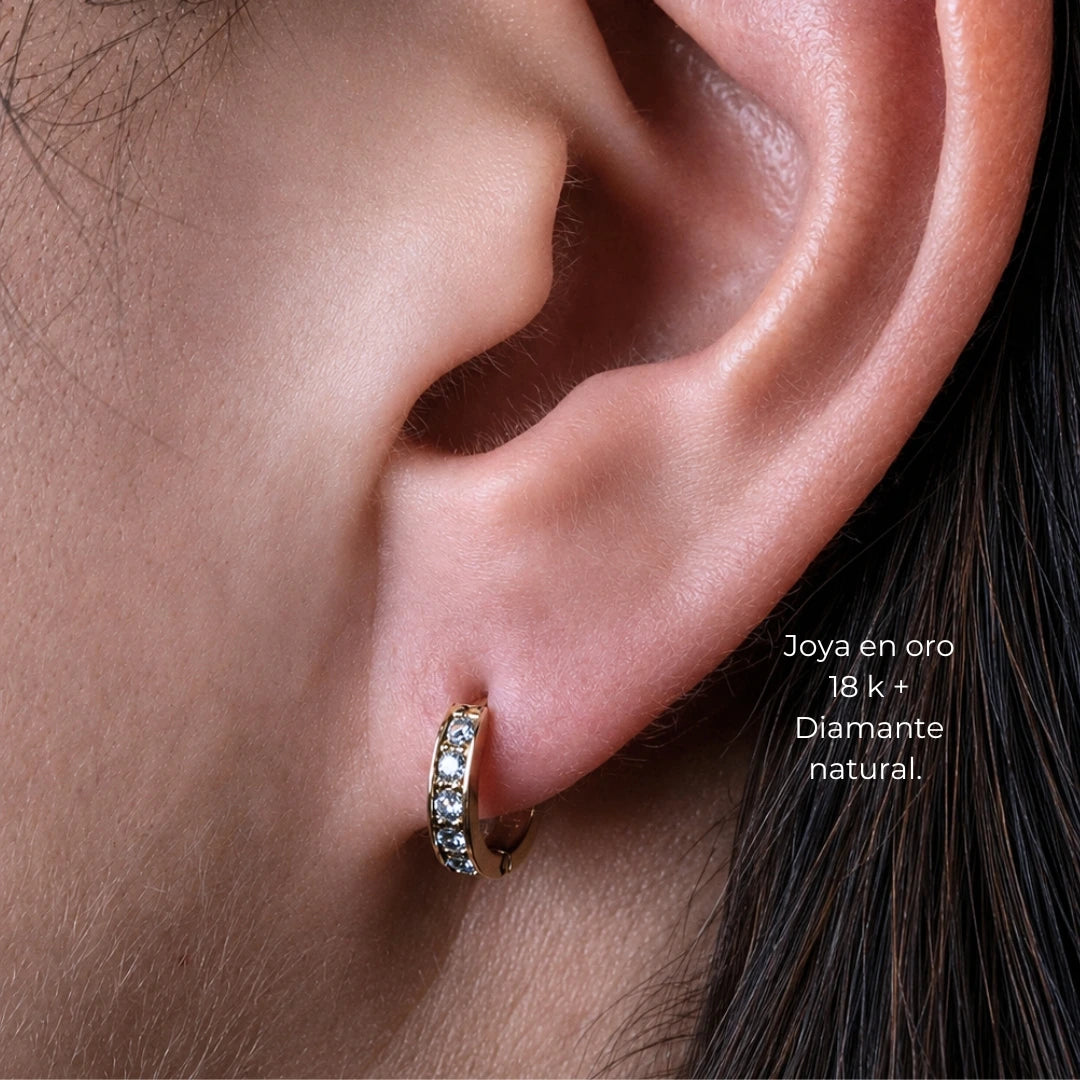 Candongas con Diamantes Oro 18K