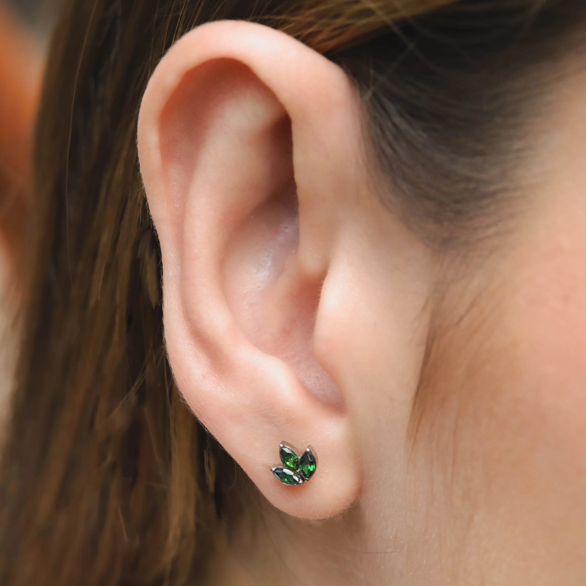 Marquise Green Titanium Labret