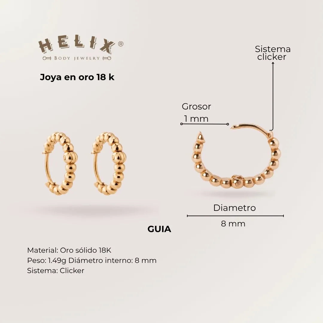 Candongas con relieve ORO 18K