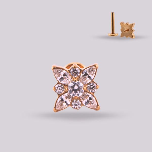 Golden Spring Labret – Implant-Grade Titanium with Hexagonal Zircon