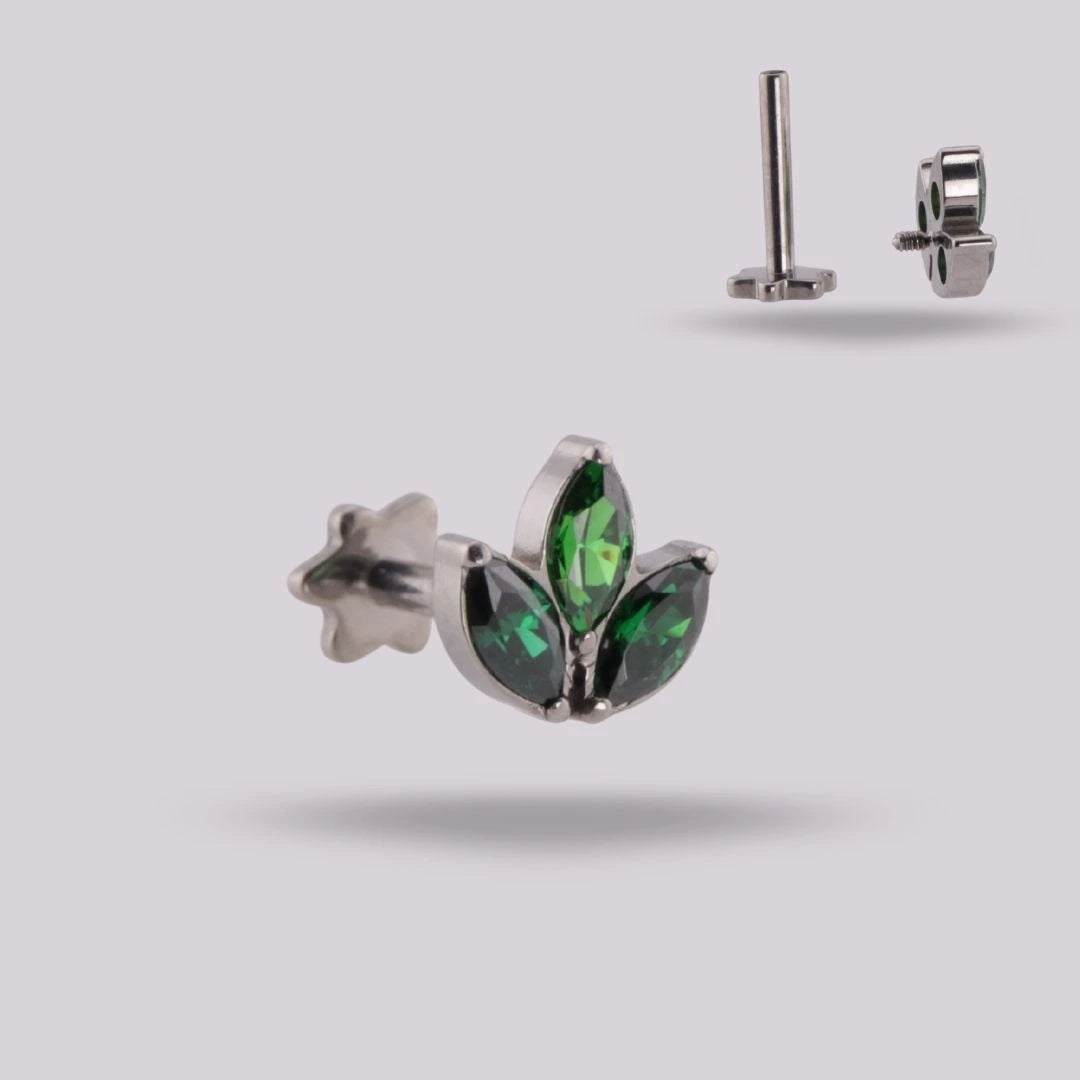 Marquise Green Titanium Labret