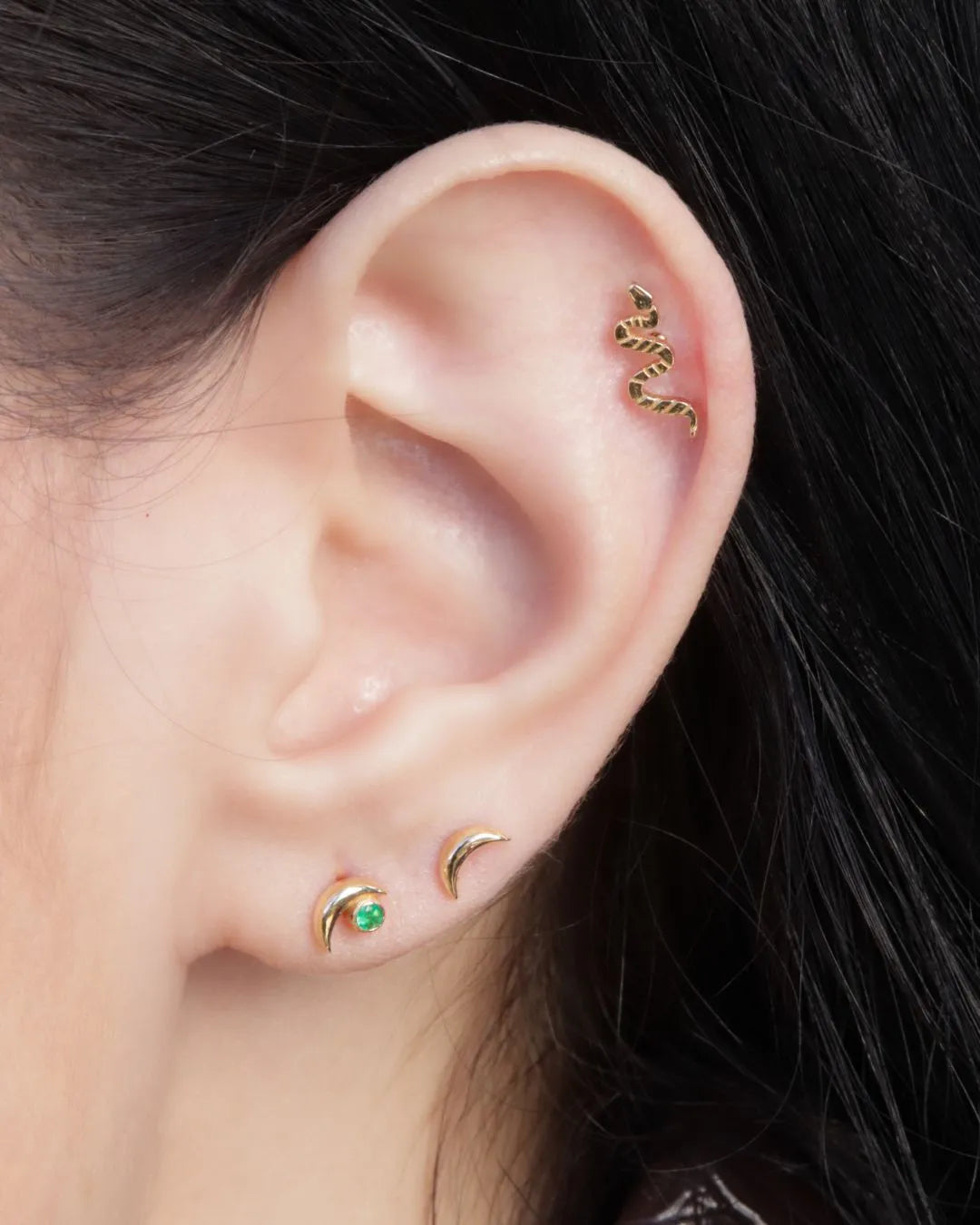 Labret Luna en Oro Sólido 18K