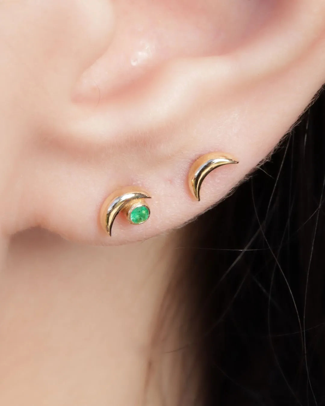 Labret Luna en Oro Sólido 18K