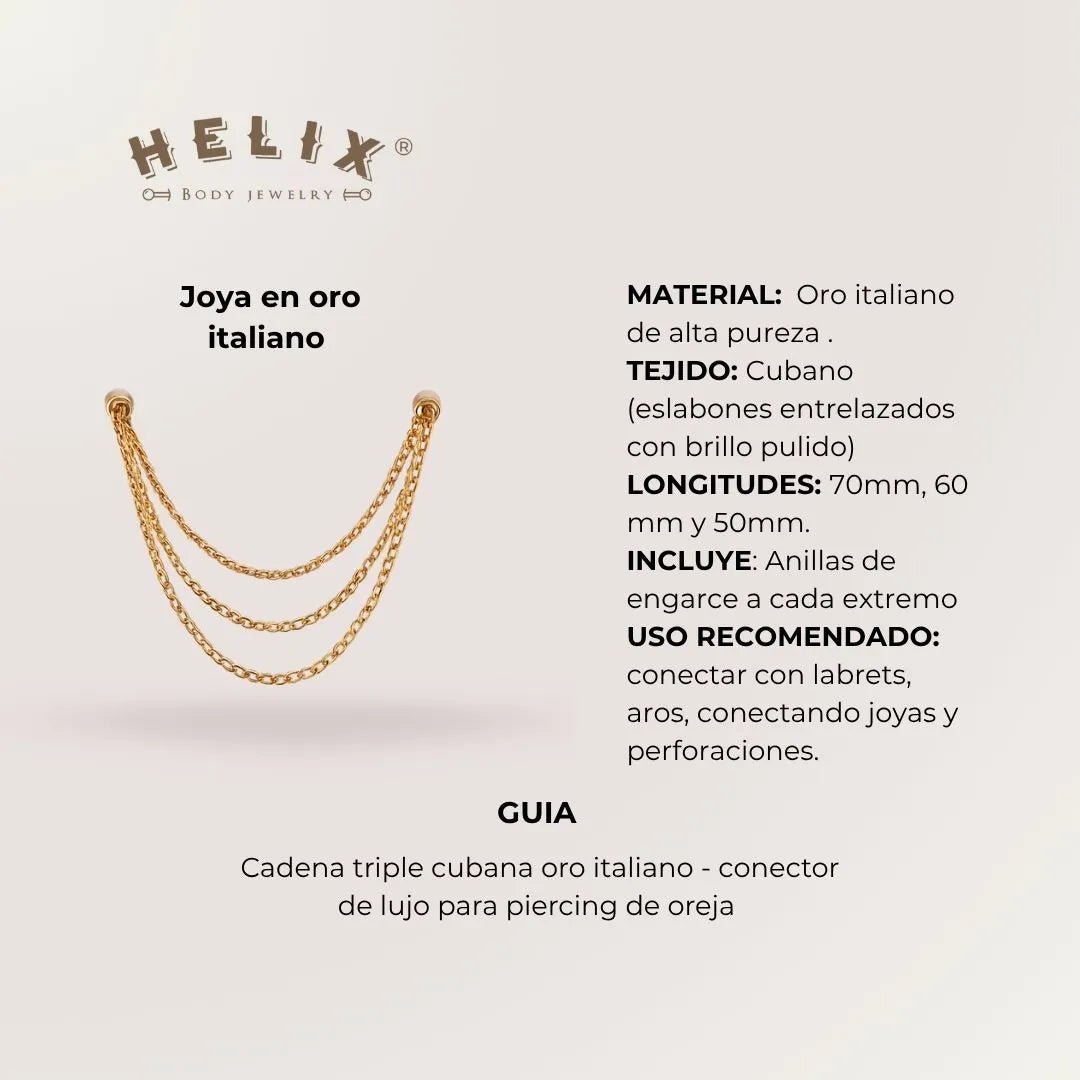 Luxury Italian Gold Triple Cuban Link Chain