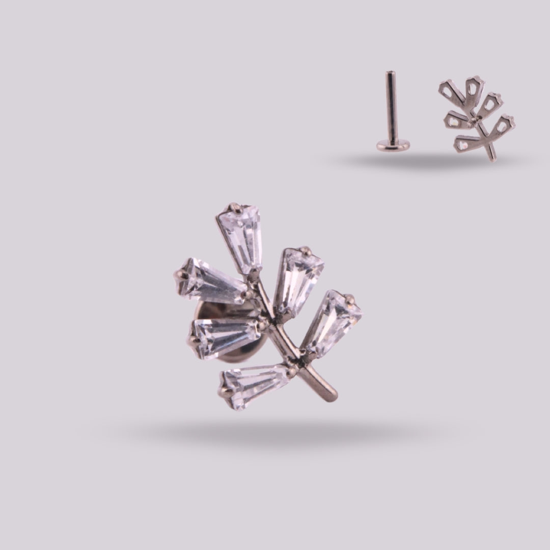 Labret Laurel en Titanio Grado Implante con Zirconias Hexagonales