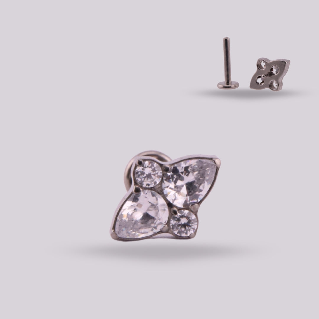 Labret Jaspe en Titanio Grado Implante con Zirconia