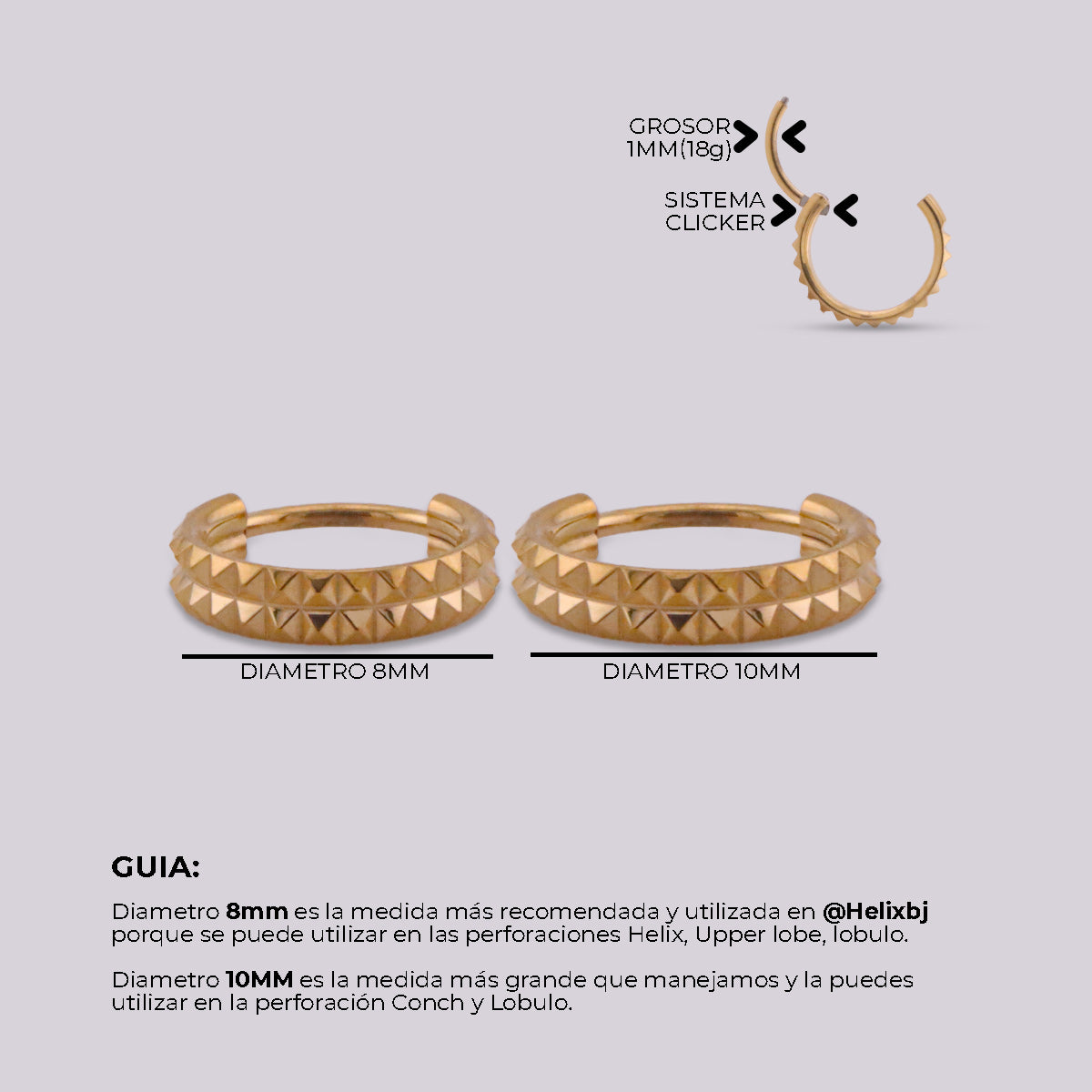 Aro Clicker Mila en Titanio – Dorado