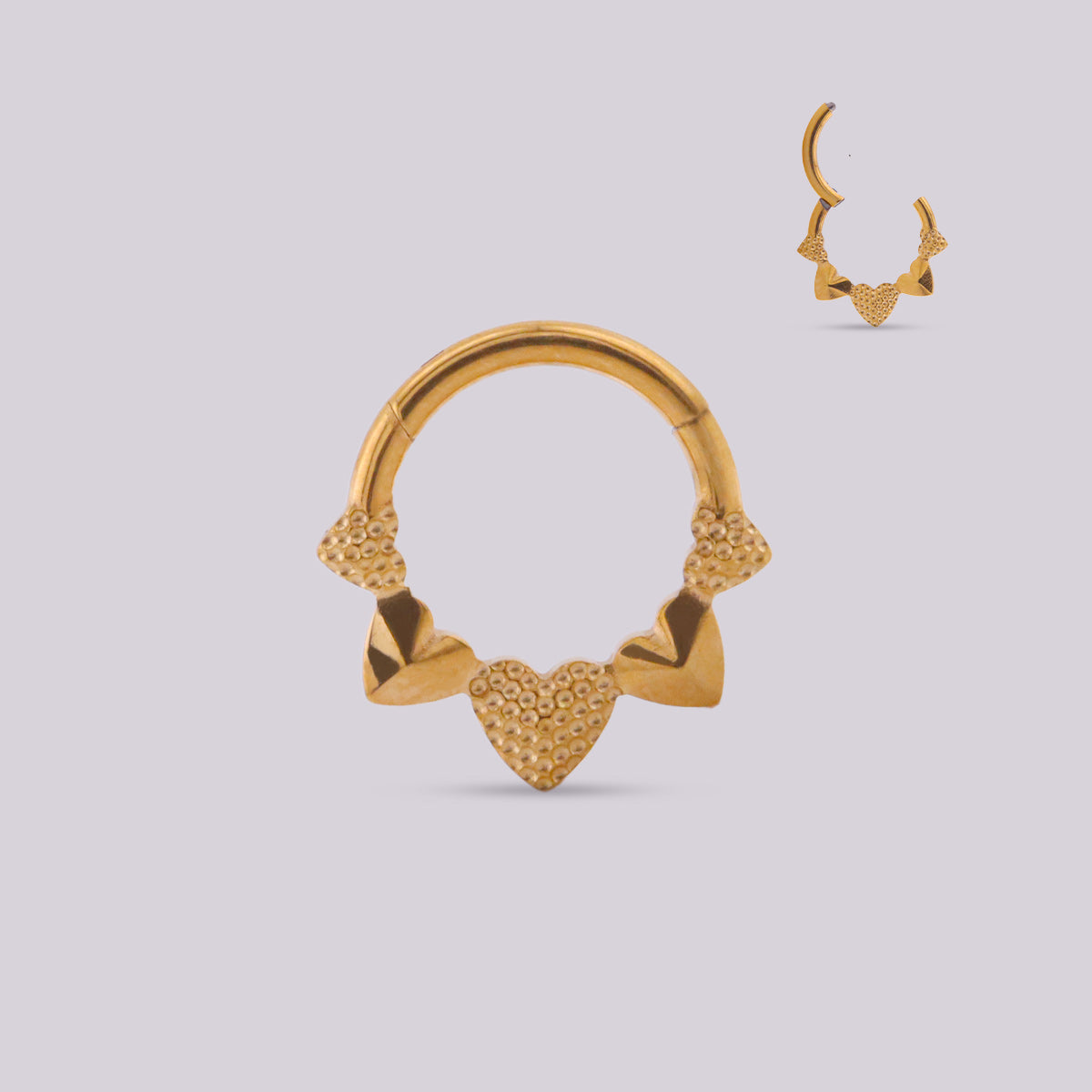Aro Clicker Corazón en Titanio – Daith & Septum