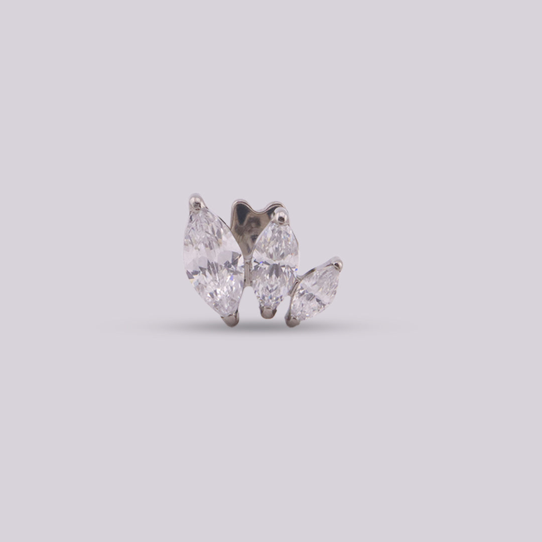 Labret Corona de Zirconias en Titanio – Plateado (Mery)