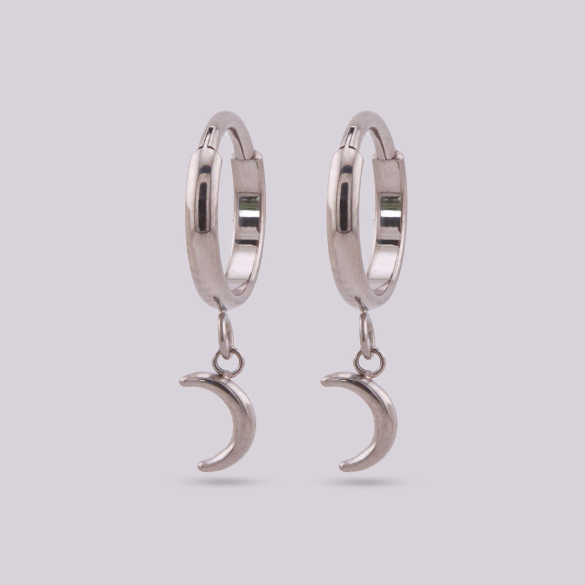 Aretes Colgantes de Luna en Titanio