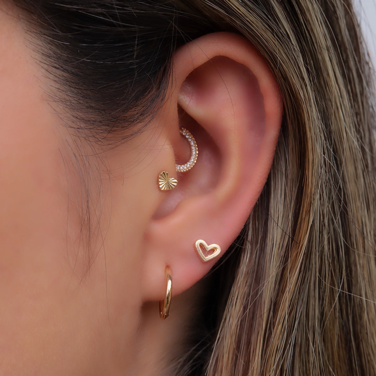 18K Gold Heart Labret
