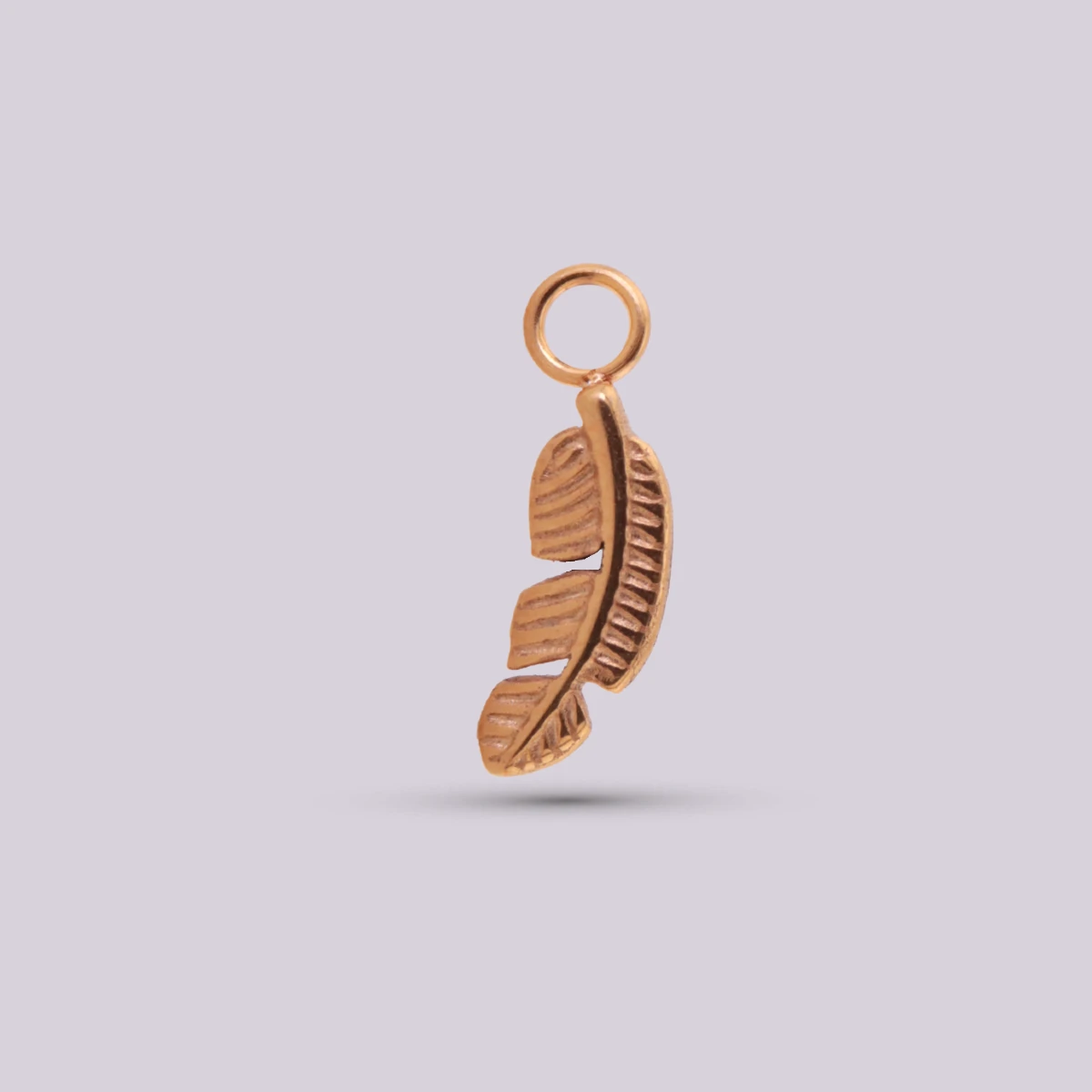 Charm Hoja en Titanio – Plateado y Dorado
