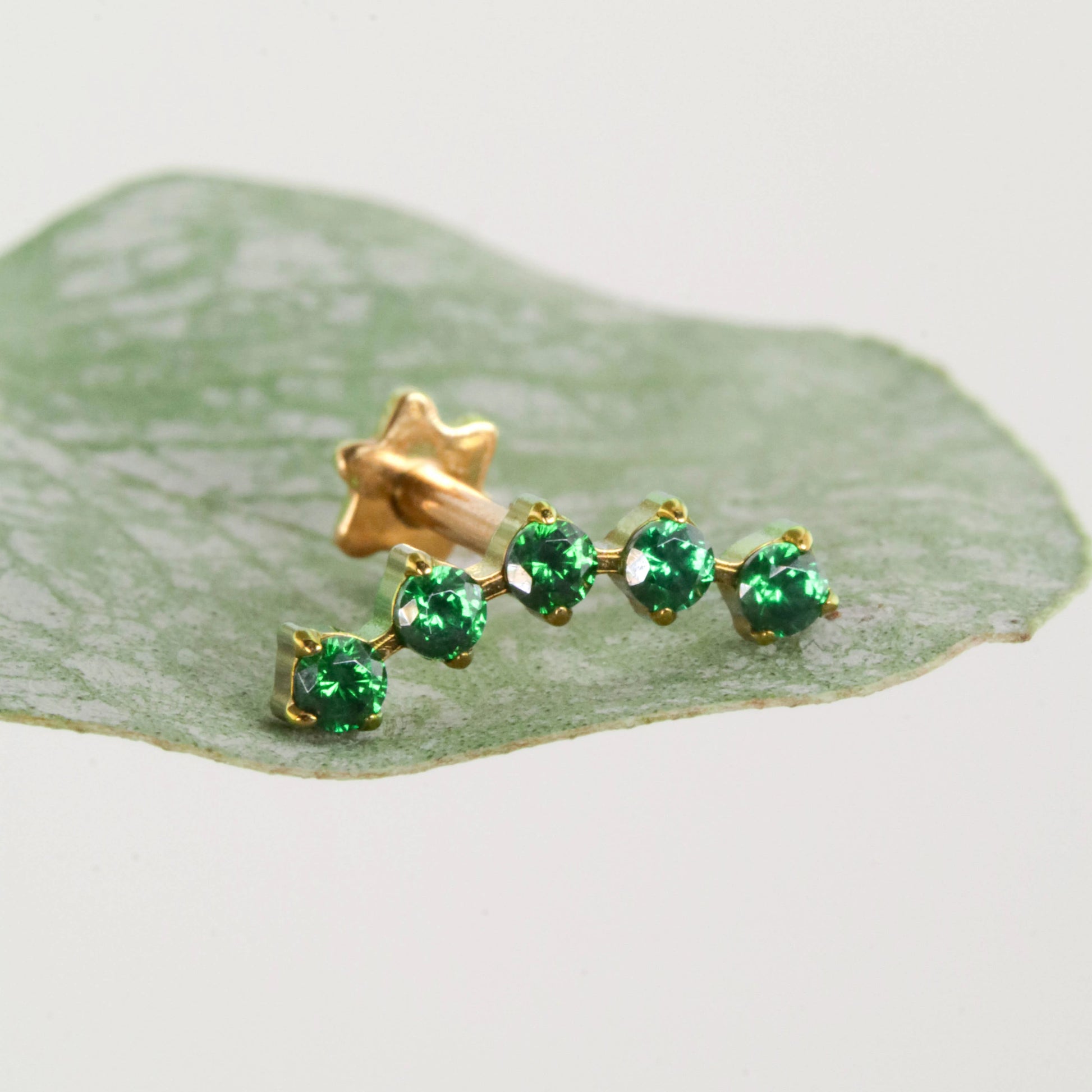 Green Titanium Penta Labret