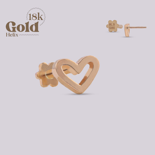 Embrace Elegance: 18k Gold Heart Piercing