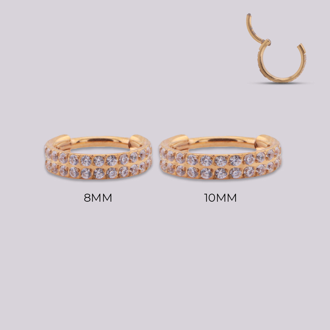 Aro Clicker Circe en Titanio – Plateado y Dorado