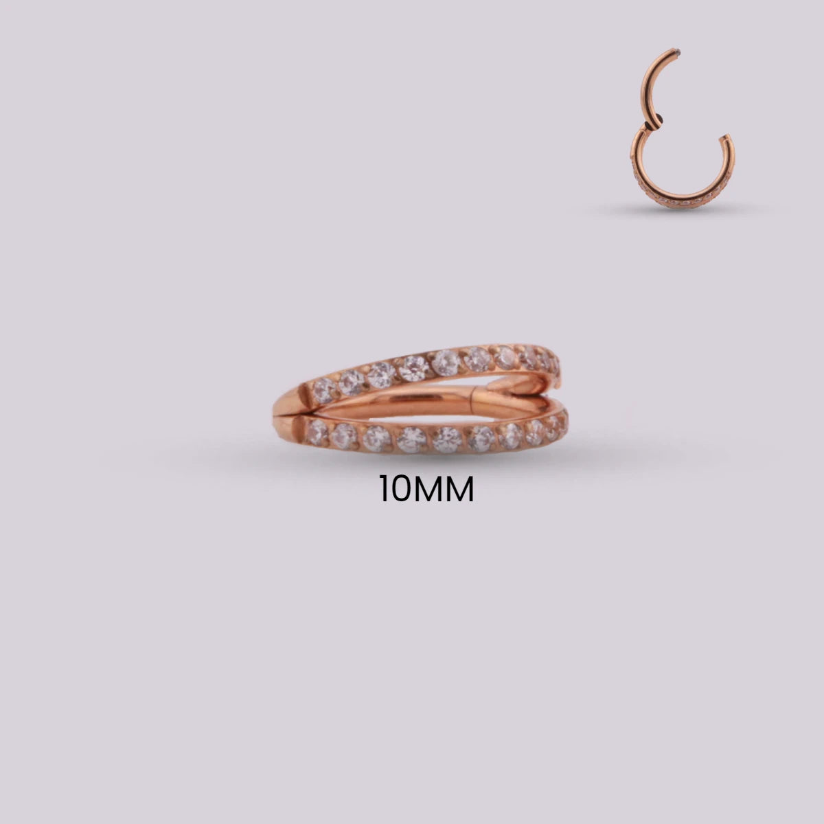 Aro Clicker Ágata en Titanio – Oro Rosa