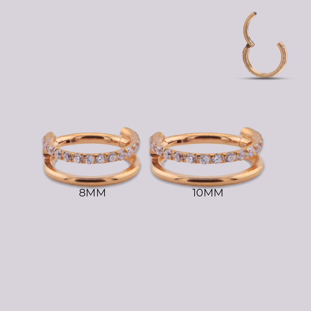 Aro Clicker Lety en Titanio – Plateado y Dorado