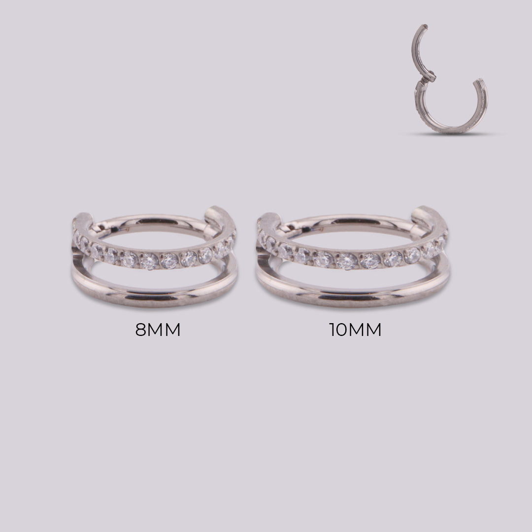 Aro Clicker Lety en Titanio – Plateado y Dorado