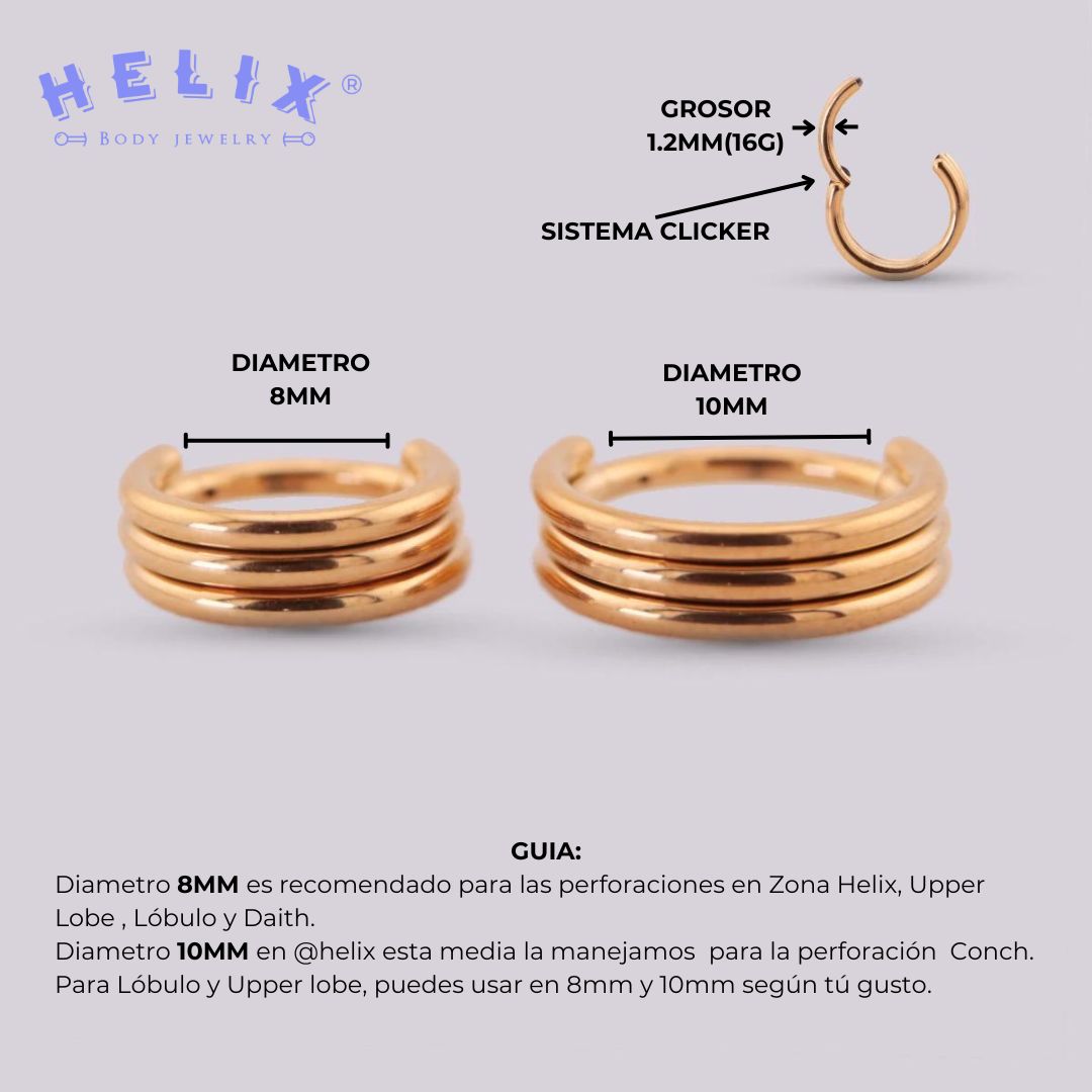 Aro Clicker Mystic en Titanio – Dorado y Plateado