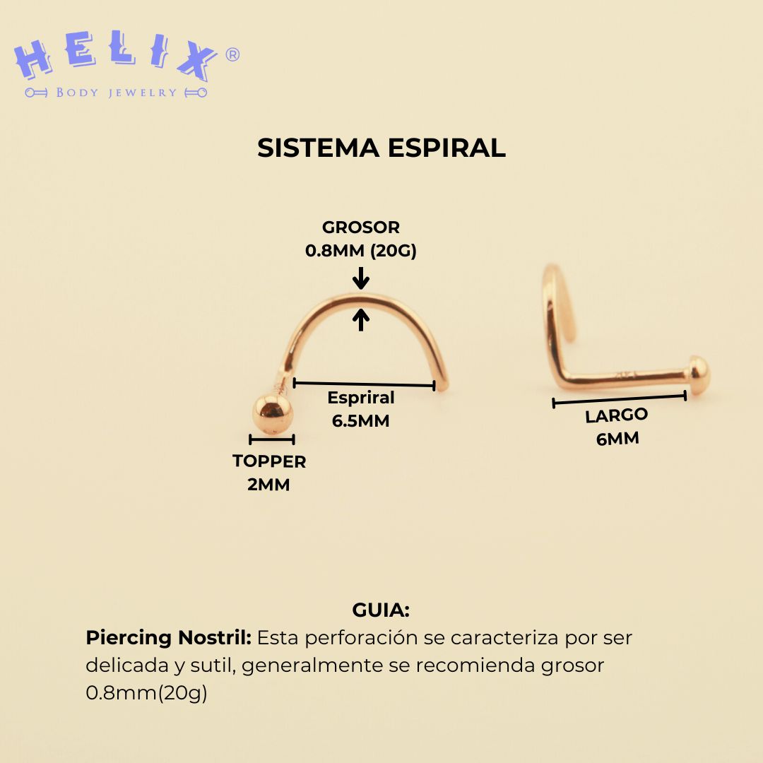 Nostril Spiral Oro 14K
