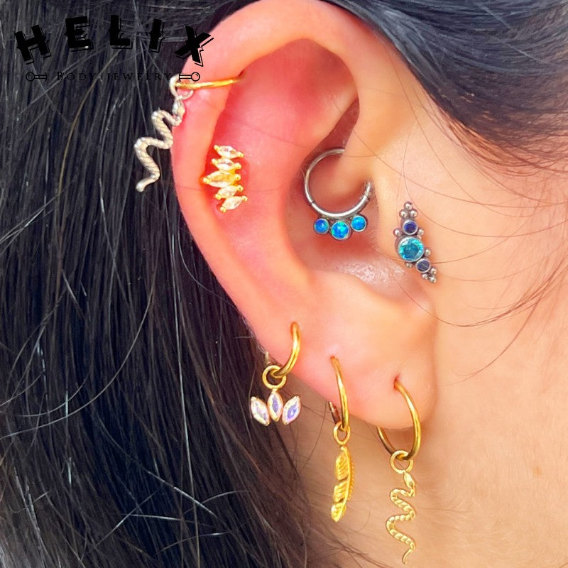 Charm Serpiente en Titanio – Plateado y Dorado