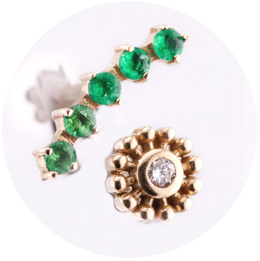18K Solid Gold Piercings — Fine Body Jewelry