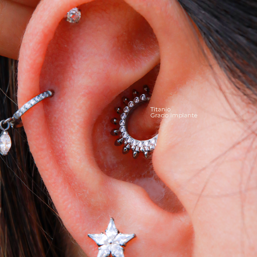 Aro Sol en Titanio Grado Implante para Daith y Septum