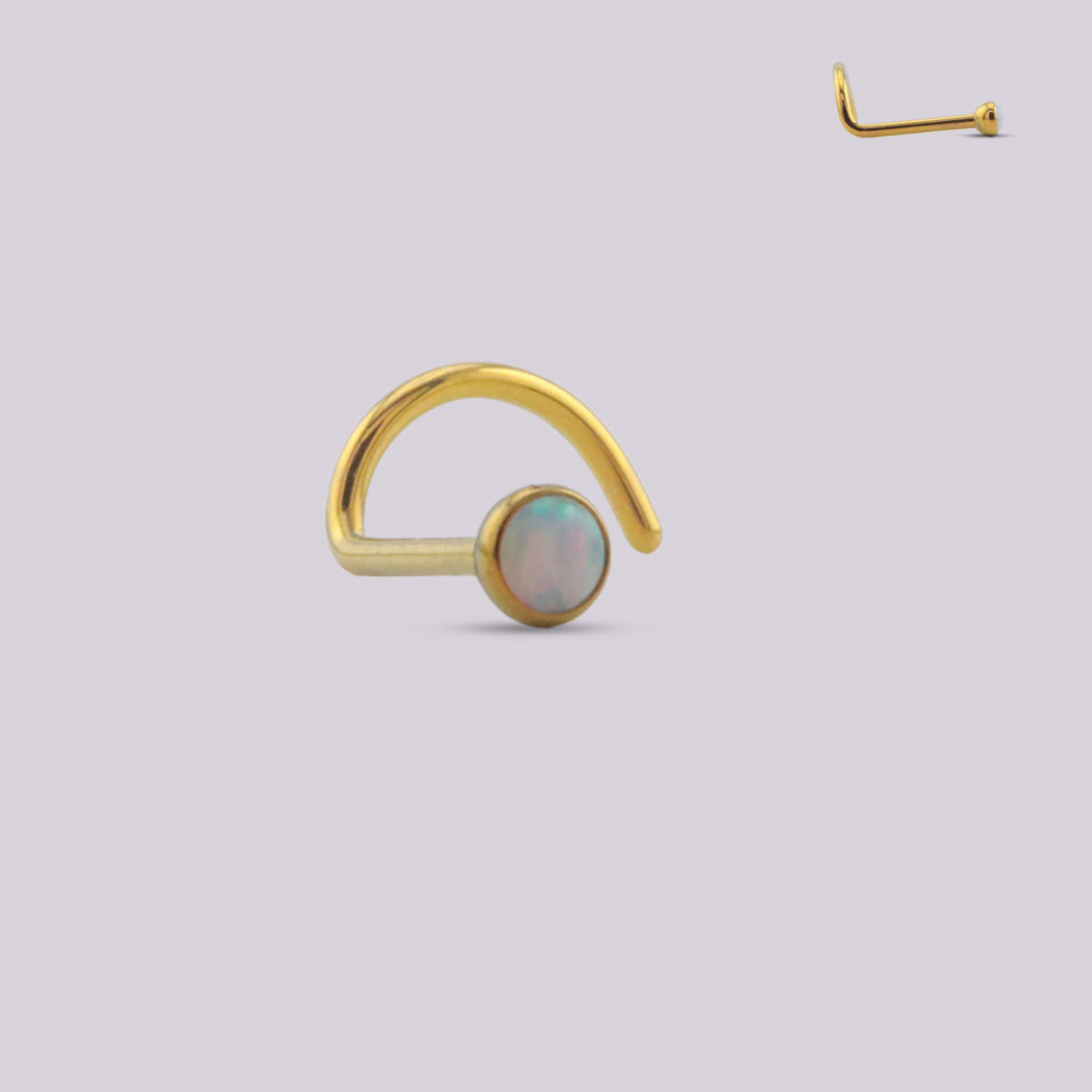 Nostril Espiral en Titanio con Ópalo #17