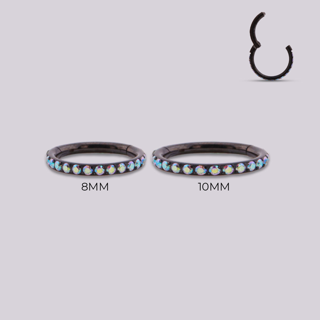Aro Clicker Black en Titanio con Zirconias