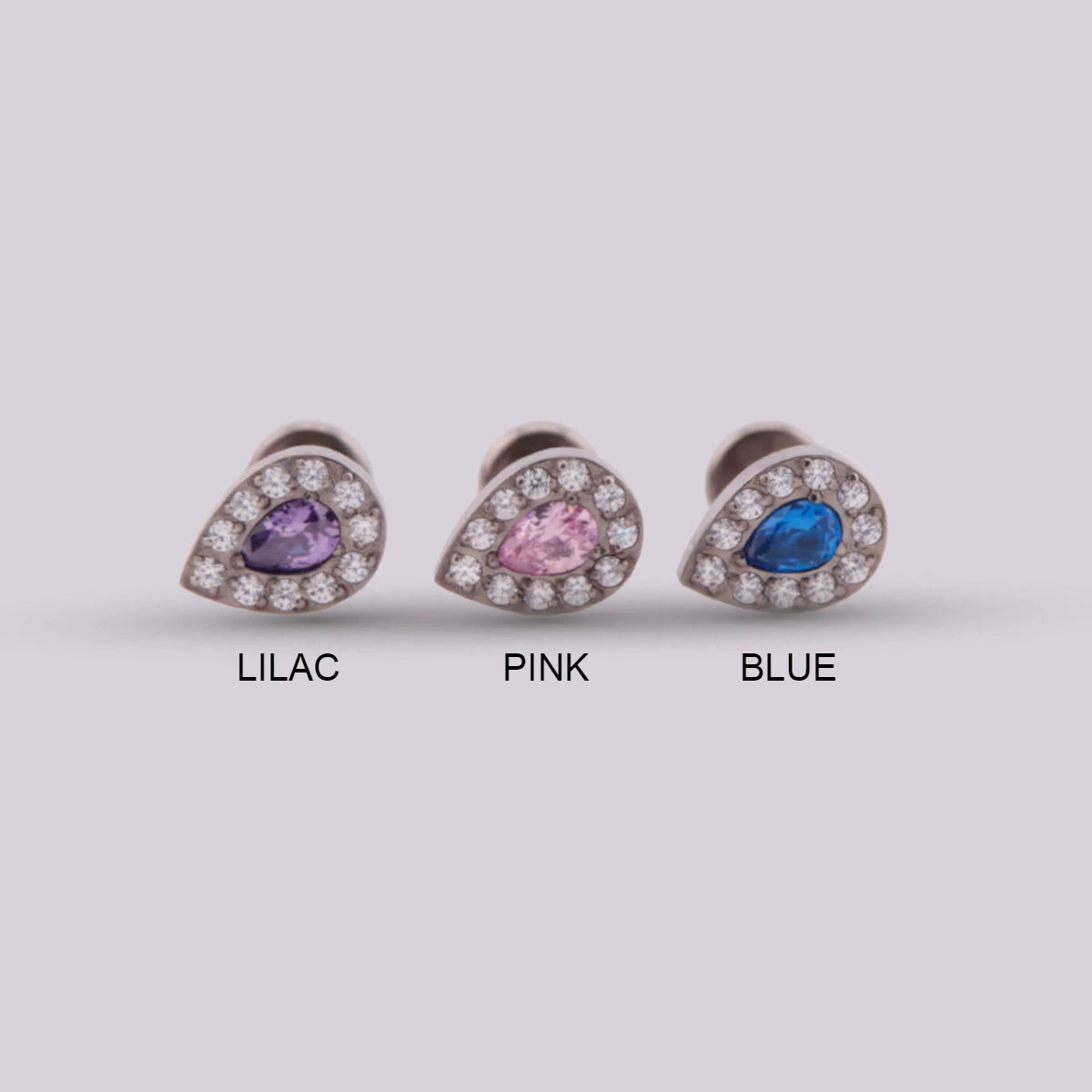 Labret Gota con Zirconia en Titanio – Multicolor