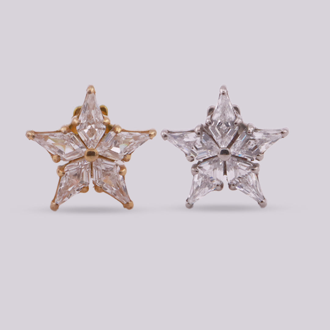 Labret Estrella en Titanio Grado Implante con Zirconia