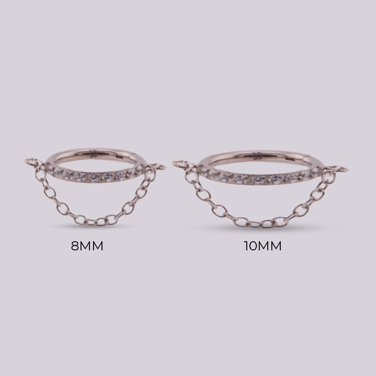 Aro Clicker con Cadena Belcher en Titanio