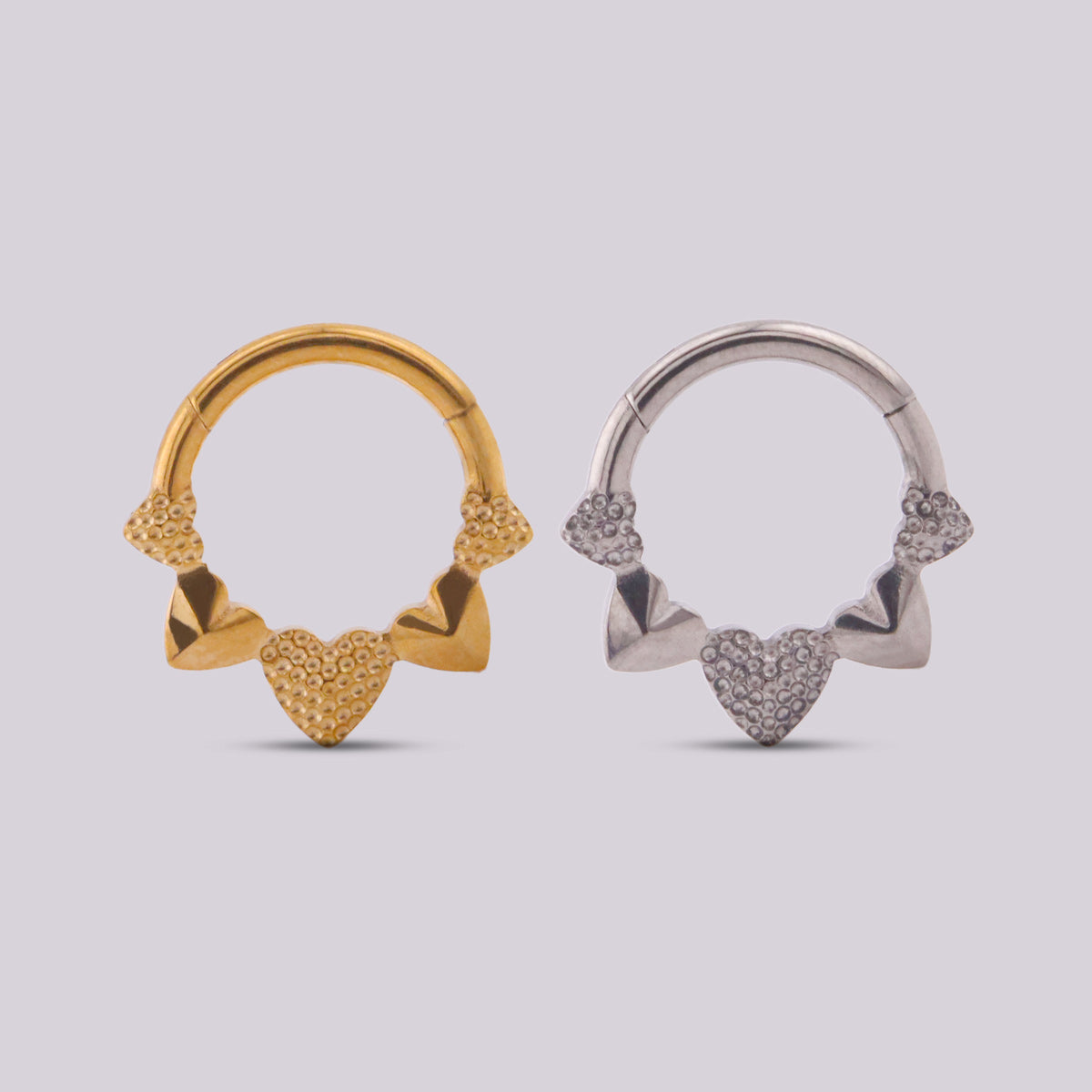 Aro Clicker Corazón en Titanio – Daith & Septum