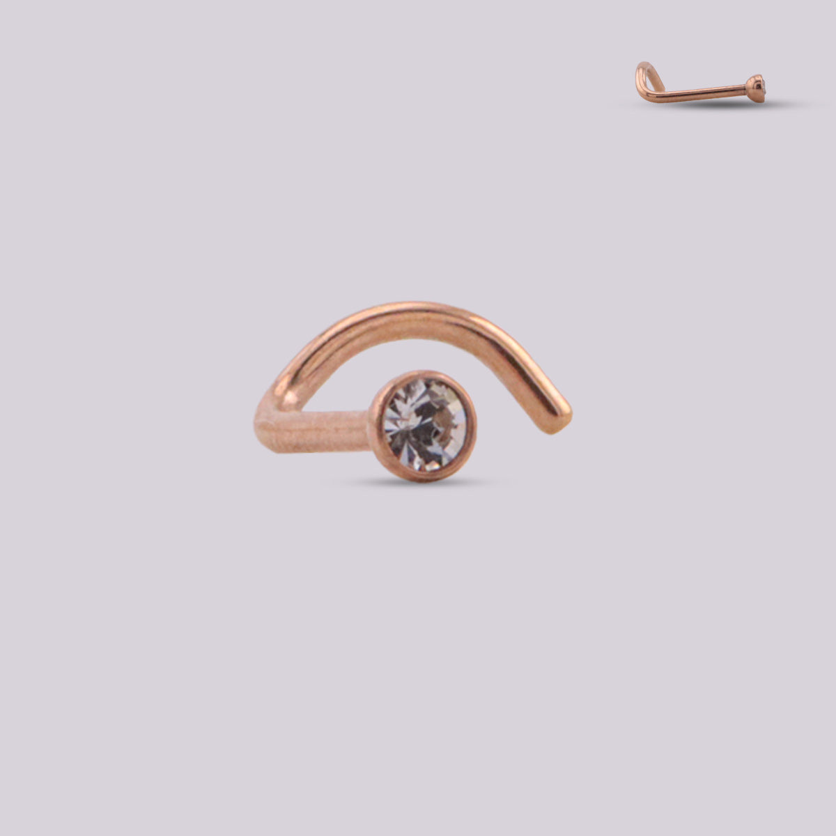 Nostril Espiral Oro Rosa en Titanio