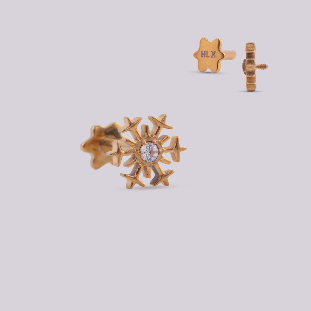 Labret Snow en Titanio con Rosca Interna