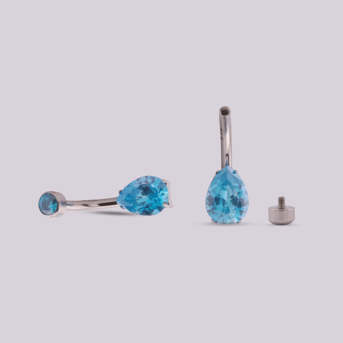 Titanium Magenta Navel Piercing