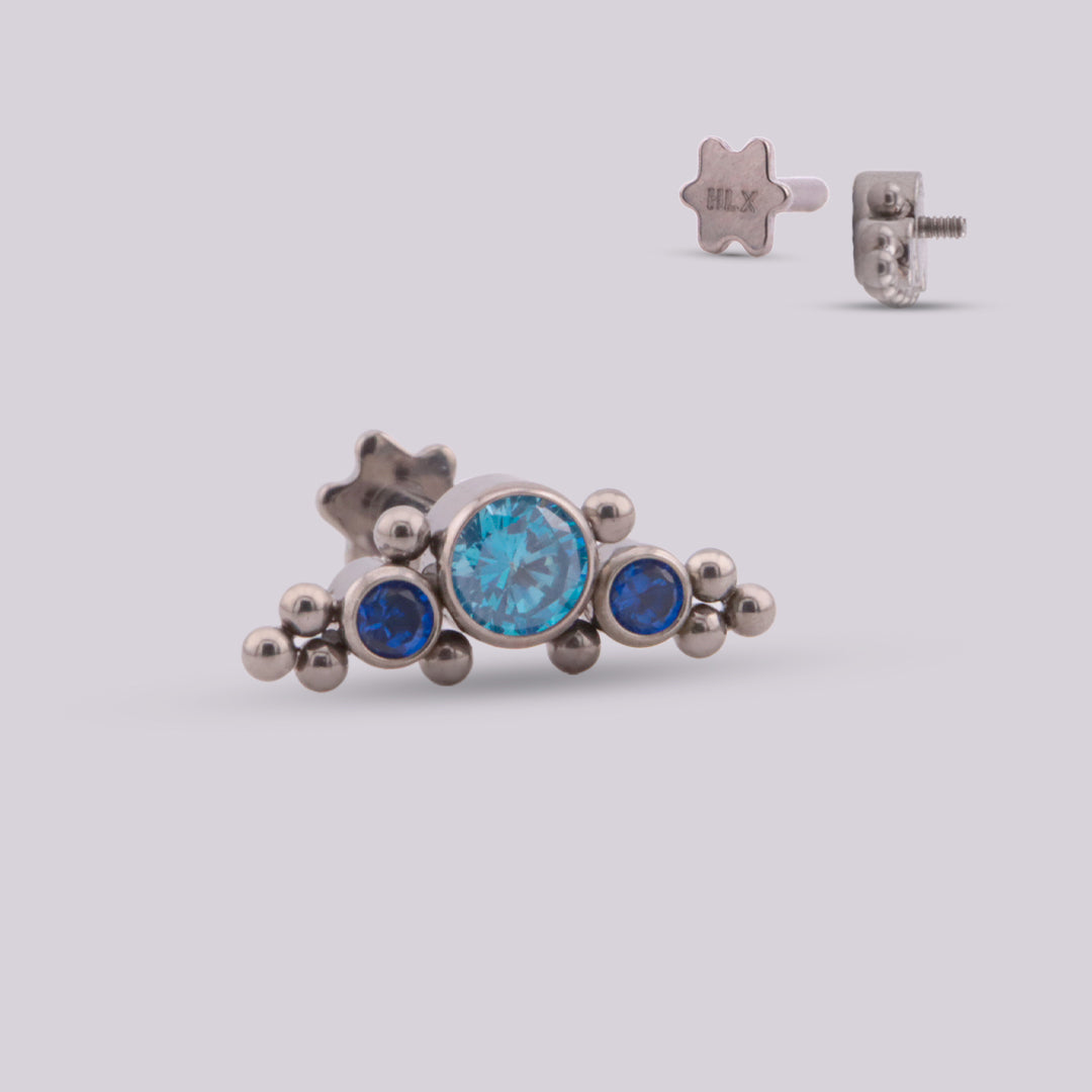 Labret Fancy en Titanio con Ópalos