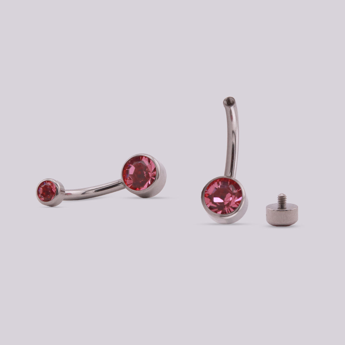 Elegant Pink Navel Piercing in Titanium