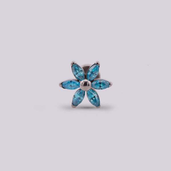 pendiente azul