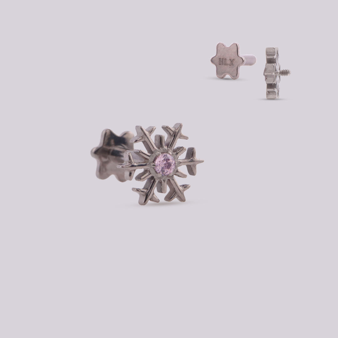 Labret Snow en Titanio con Rosca Interna