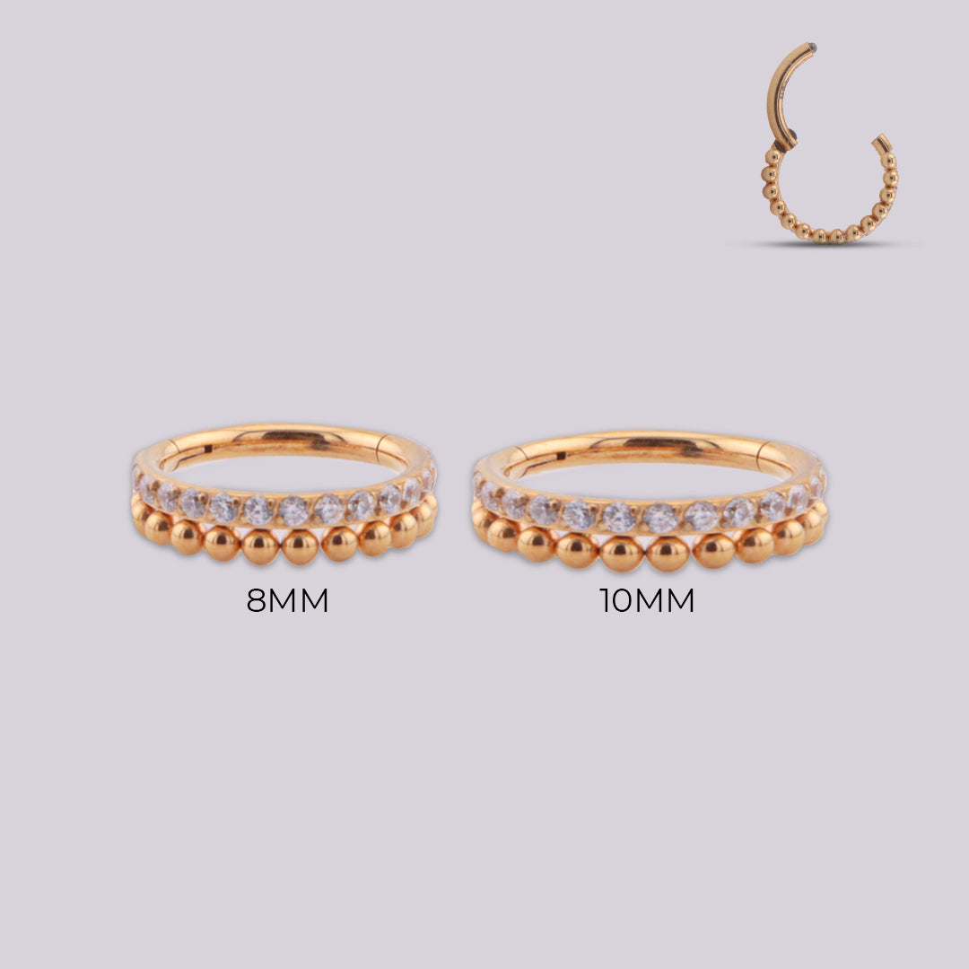 Aro Clicker Teia en Titanio – Dorado y Plateado