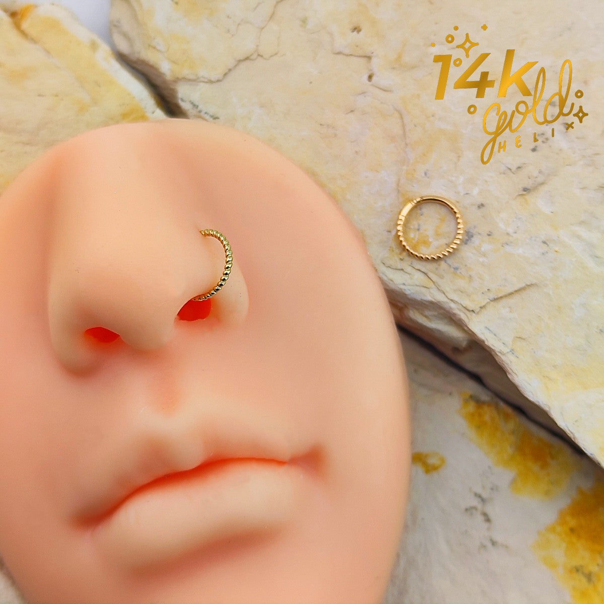 Aro Braid Luxury Oro 14K para Nariz