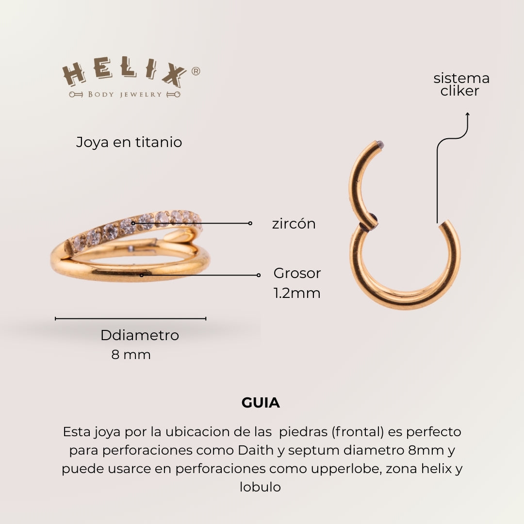 Aro Éter en Titanio Grado Implante con Zirconias