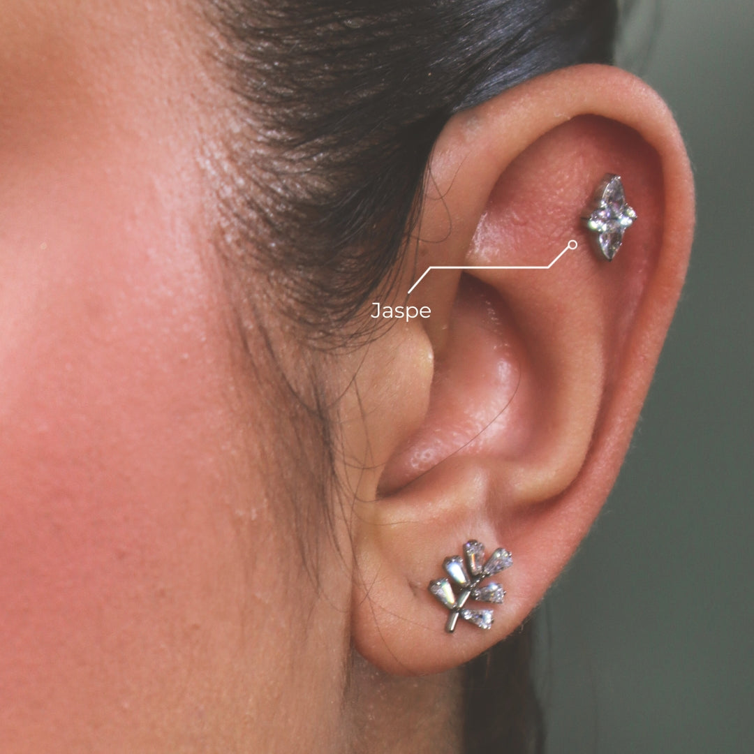 Labret Jaspe en Titanio Grado Implante con Zirconia
