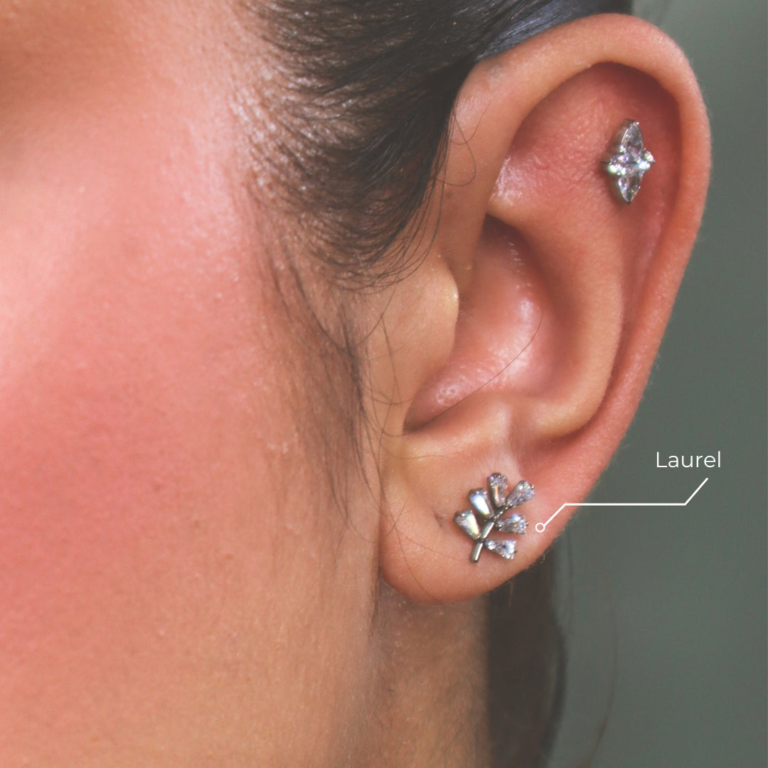 Labret Laurel en Titanio Grado Implante con Zirconias Hexagonales